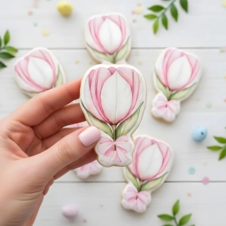 Fondánové nálepky s presným vykrajovačom V25 - Tulipán