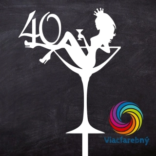 Žena v pohári s číslom - Viacfarebný zápich