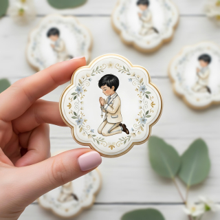 Fondánové nálepky s presným vykrajovačom P07 - Tmavé vlásky