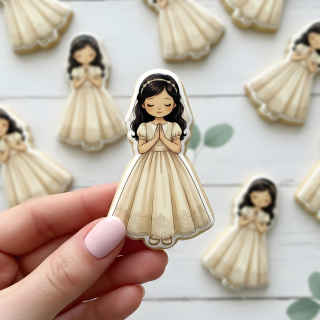 Fondánové nálepky s presným vykrajovačom P08 - Tmavé vlásky