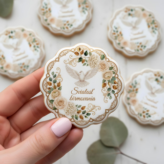 Fondánové nálepky s presným vykrajovačom - Birmovka B01