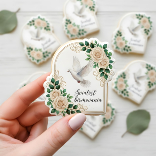 Fondánové nálepky s presným vykrajovačom - Birmovka B02