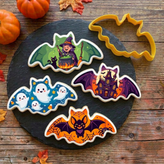 Fondánové nálepky s presným vykrajovačom - Halloween set H03