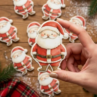 Fondánové nálepky s presným vykrajovačom S40 - Mikuláš / Santa typ 1